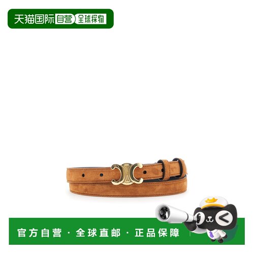 香港直邮CELINE 女士腰带 45AX63AUX04FM AW2026 棕色 徽标腰带