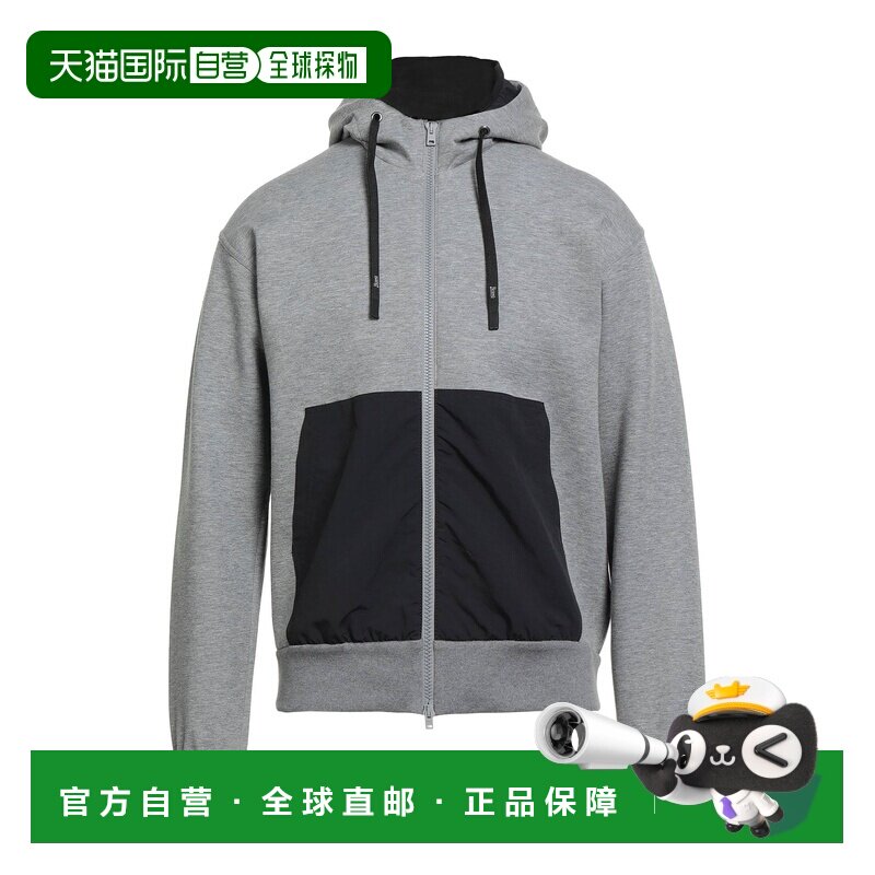 1h可退 香港直邮Herno 男士 连帽运动衫 grey灰色 舒适时尚卫衣