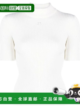 1h可退 香港直邮Courreges 女士 REEDITION 短袖罗纹针织毛衣 PER