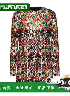 香港直邮Valentino 徽标连衣裙 XB3VAXQ02UP