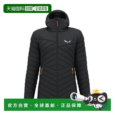 自营欧洲直邮SALEWA BRENTA男士黑色尼龙拉链羽绒服外套