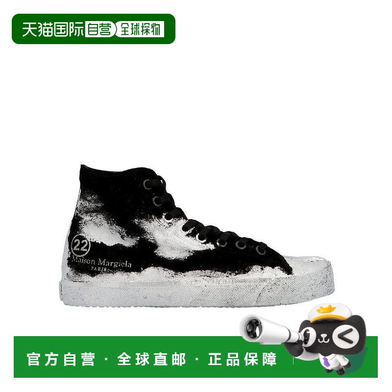 香港直邮Maison Margiela 黑白泼墨Tabi高帮休闲运动鞋 S58WS0111