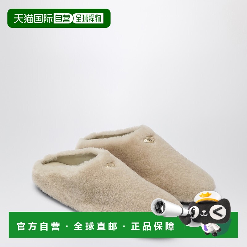 1h可退 香港直邮Prada 普拉达 女士 浅褐色毛羊皮木屐 1R130O0101