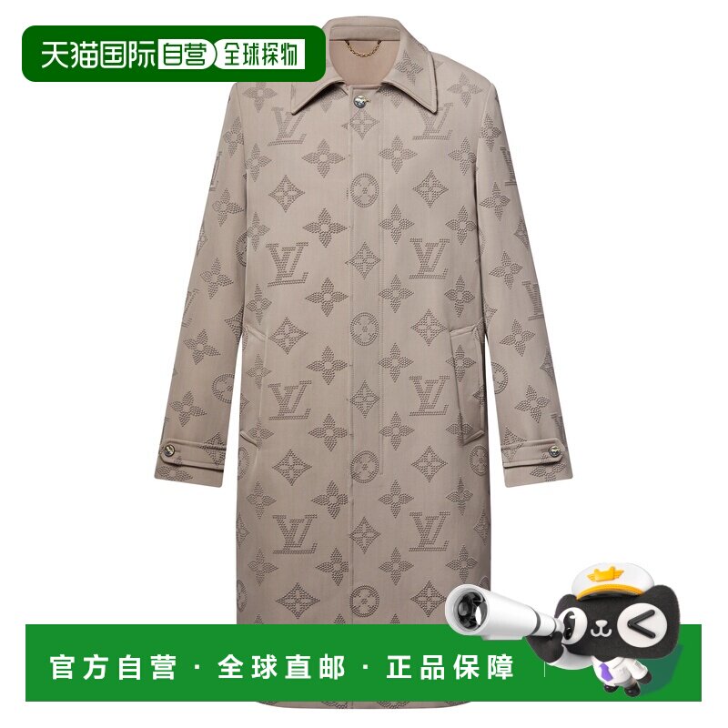 自营欧洲直邮LV路易威登 Monogram男士沙色老花图案棉风衣外套