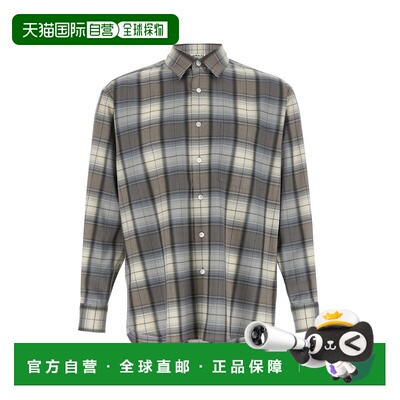 香港直邮AURALEE 男士 格纹衬衫 A26SS01LCBLUEGRAYCHECK