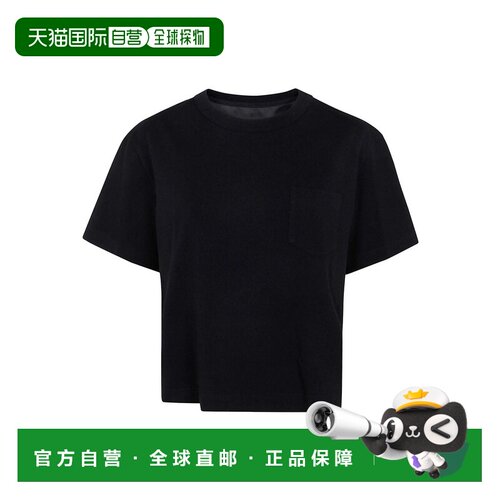 1h可退 香港直邮SACAI 女士T恤 2507690001 SS2025 黑色 NYLON TW