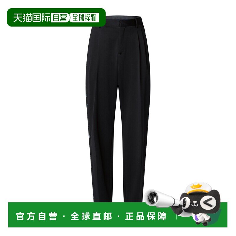 自营欧洲直邮LV路易威登 男士黑色棉休闲裤学院风长裤男装