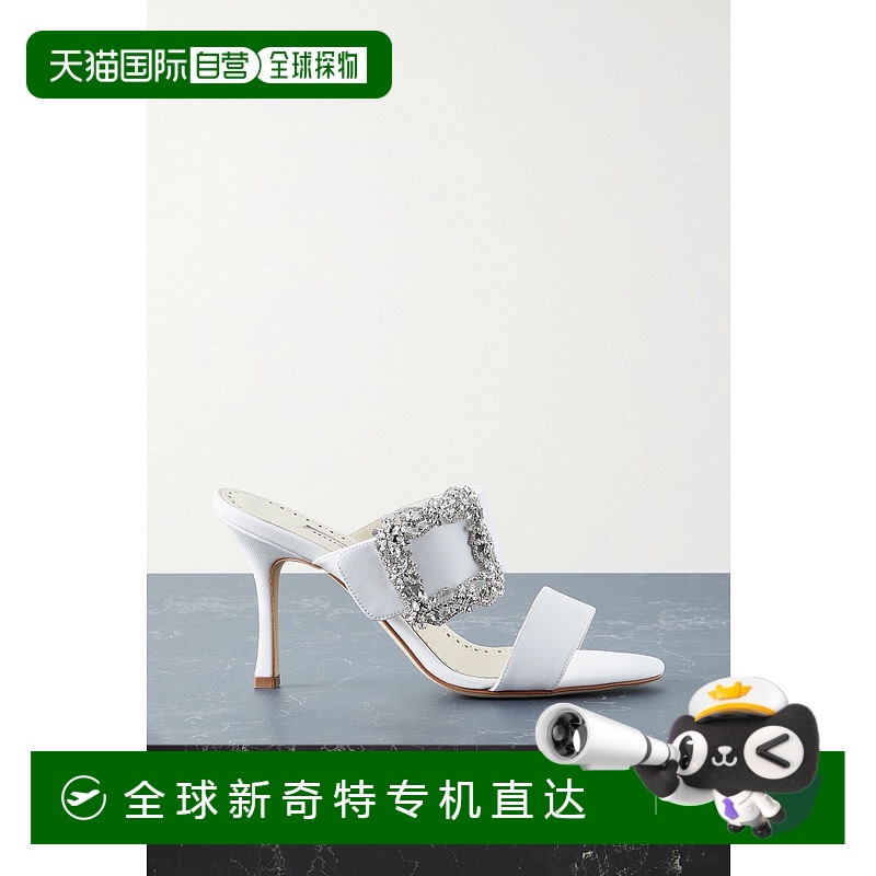 香港直邮MANOLO BLAHNIK 莫罗 伯拉尼克 女士 Gable 70 搭扣绒面