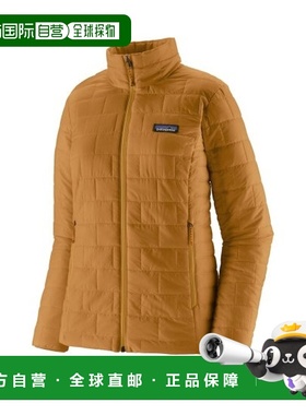 自营欧洲直邮PATAGONIA NANO PUFF女士棕黄色再生聚酯拉链羽绒服
