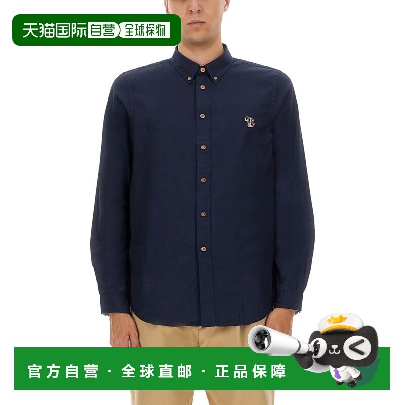 1h可退 香港直邮Paul Smith 男士 蓝色有机棉衬衫 M2R599RPZEBRA4,男装,衬衫,淘宝优惠券,粉丝福利购,淘宝优惠卷