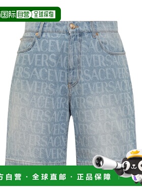 香港直邮Versace 徽标牛仔短裤范思哲直筒裤 10102051A07661