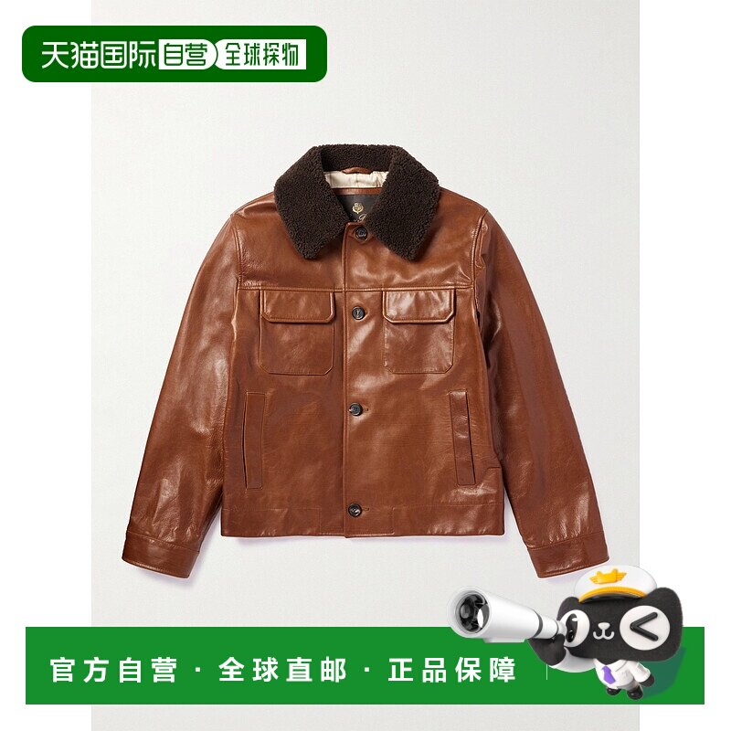 1h可退 香港直邮Loro Piana 诺悠翩雅 男士 皮毛饰边皮革夹克 FAN