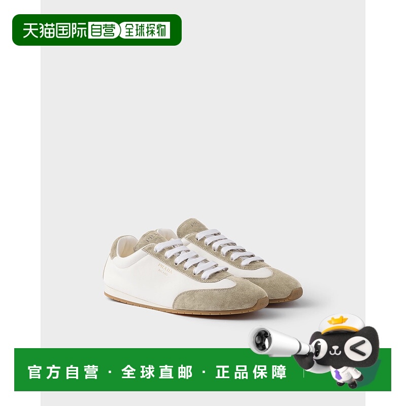 欧洲直邮PRADA (2025) 纳帕皮革和绒面小牛皮运动鞋