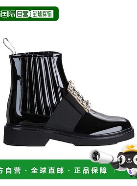 香港直邮Roger Vivier 黑色水钻扣切尔西及踝靴子 RVW54825210D1P