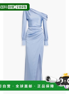 1h可退 香港直邮Simkhai 女士 Cam 单肩缎面绉纱长款连衣裙 12419