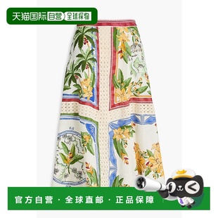 印花亚麻混纺中长半身裙 1h可退 女士 RIO 321540TR 香港直邮FARM