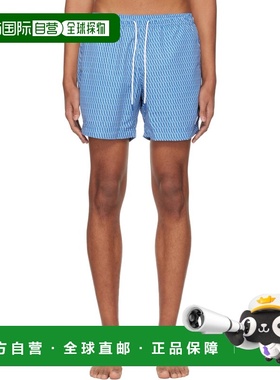 1h可退 香港直邮BOSS 波士 男士 蓝色 Micro-Print 泳裤 50518968