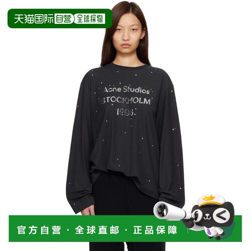1h可退 香港直邮Acne Studios 艾克妮 女士 黑色徽标 T恤 CL0416