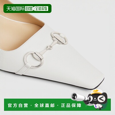 自营欧洲直邮GUCCI古驰 Vittoria女士白色皮革浅口鞋女鞋单鞋