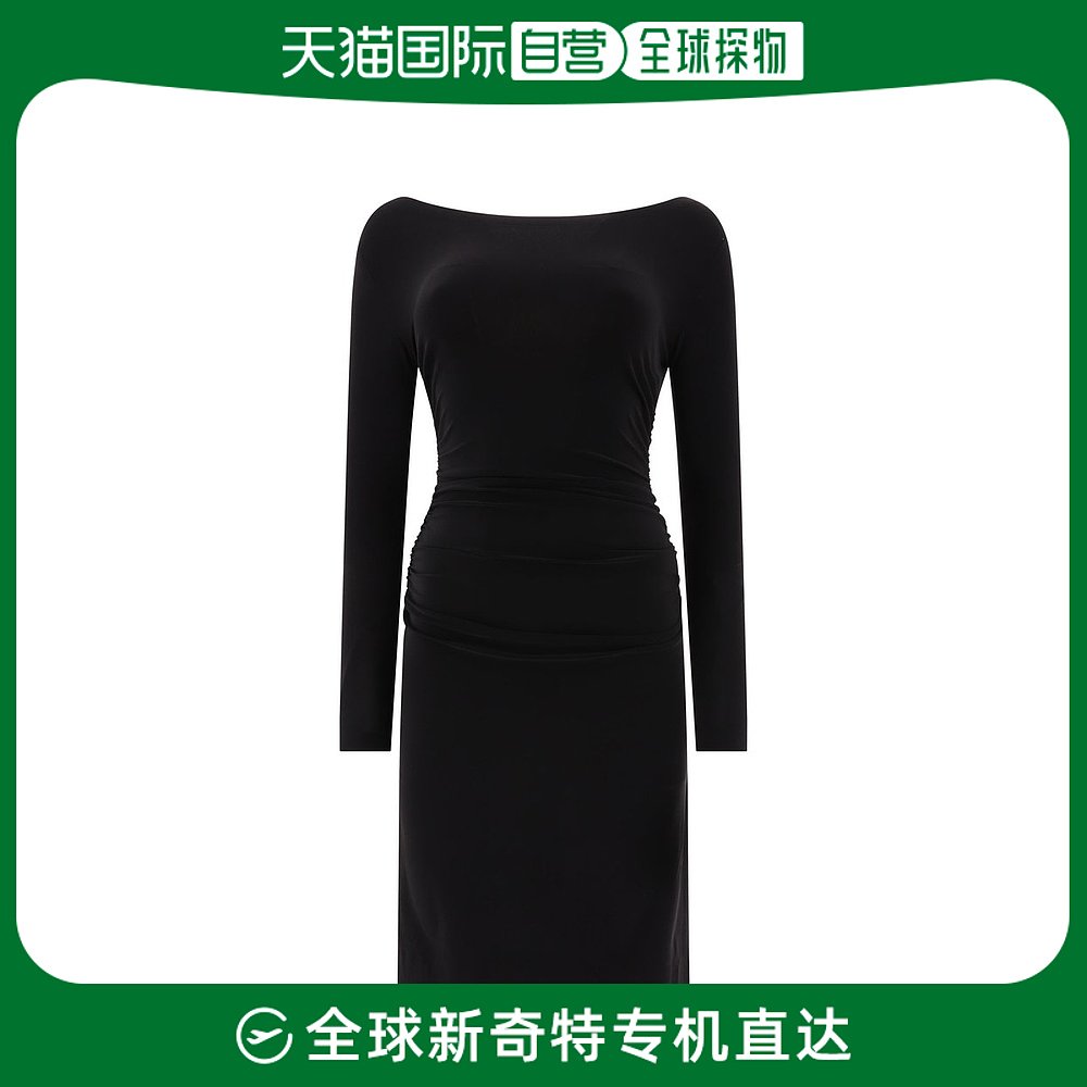 香港直邮NORMA KAMALI 女士Norma Kamali 长袖船领连衣裙