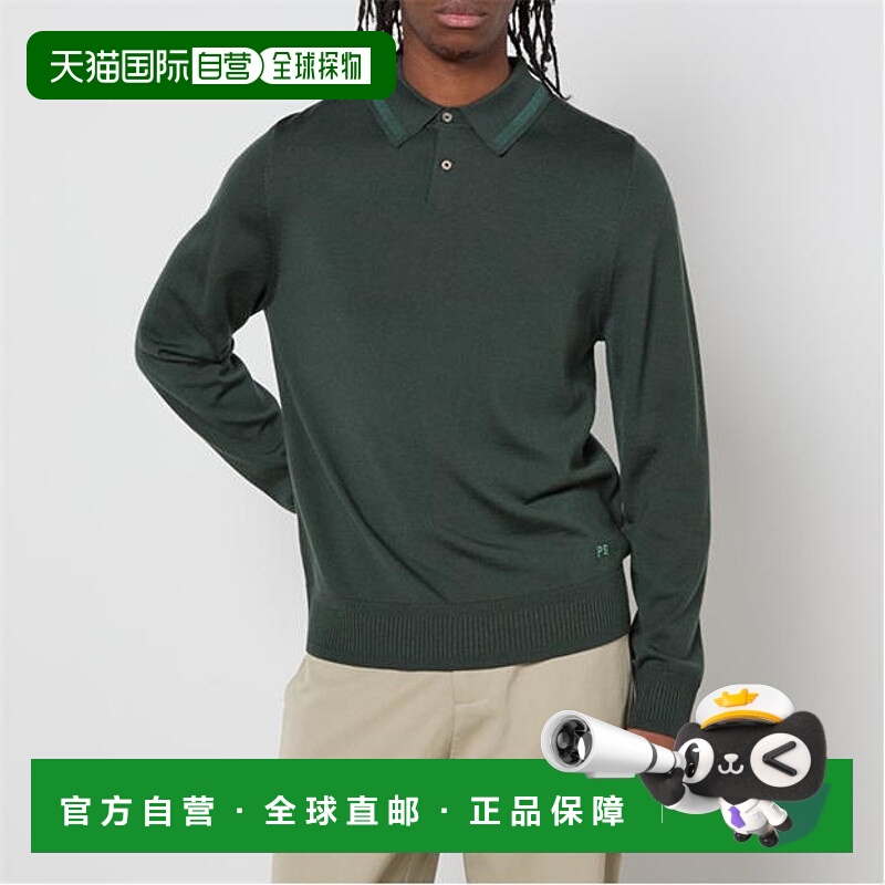 1h可退 香港直邮Paul Smith 男士 L/S Sn99 条纹Polo衫 green绿色