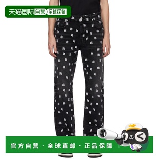 1h可退 香港直邮AMIRI 男士 黑色刺绣牛仔裤 AW23MDF005518FADEDB