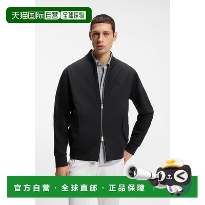 自营欧洲直邮Hugo Boss 男士黑色棉拉链闭合卫衣长袖男装