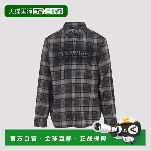 自营 off-white 男士 格纹法兰绒衬衫 OMGE04MF25FAB003