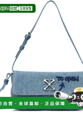1h可退 香港直邮off-white 女士 蓝色 Jitney 0.7 Denim 单肩包 O