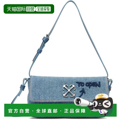 1h可退 香港直邮off-white 女士 蓝色 Jitney 0.7 Denim 单肩包 O