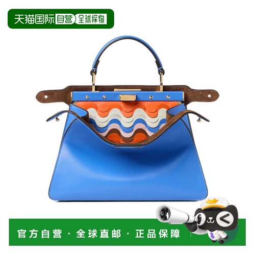 香港直邮FENDI 女士斜挎包 8BN327AY5FF1X2E CO 蓝色 Peekaboo IS