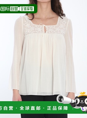 香港直邮CELINE 女士衬衫 RB00E0H7097IV SS2025 白色 Blouse wit
