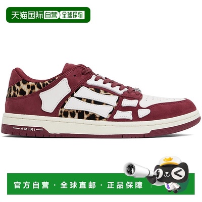 香港直邮AMIRI 男士 酒红色 Leopard Skel-Top 运动鞋 AMFOSR1057