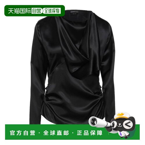 香港直邮Tom Ford 汤姆 福特 女士 真丝上衣 black黑色 舒适时尚