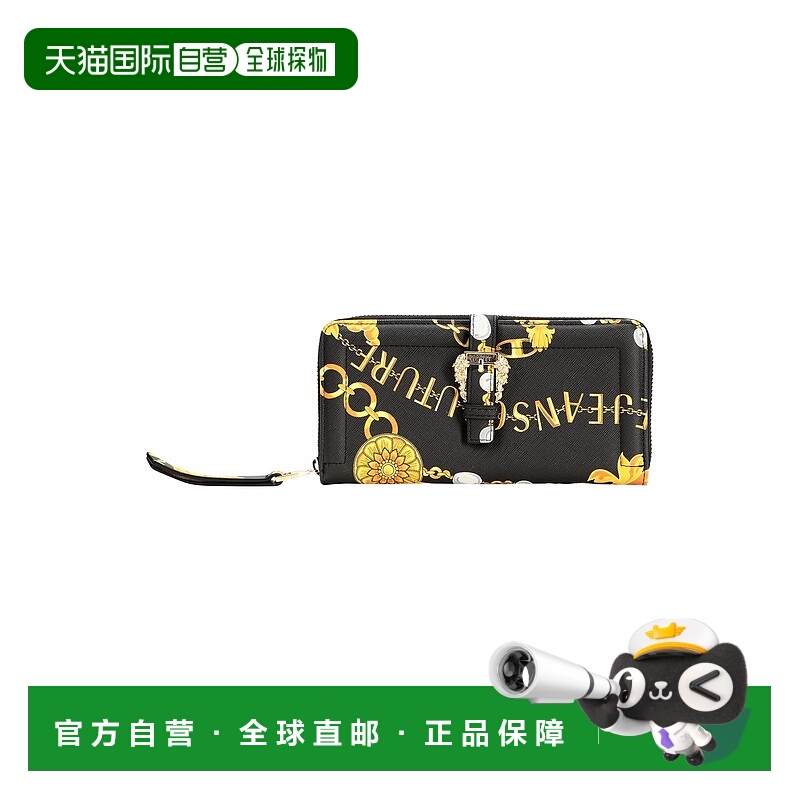 1h可退 香港直邮Versace Jeans 范思哲 女士 钱包 black黑色 舒适
