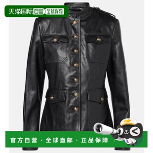 1h可退 香港直邮NILI LOTAN 女士 Geraldine 皮革夹克 black黑色