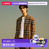 自营Burberry 博柏利羊毛撞色格纹满印拉链针织新年礼物