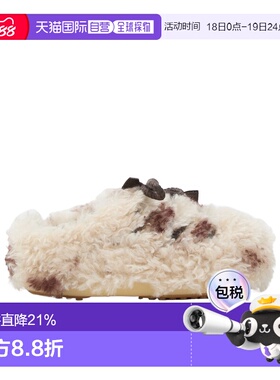 1h可退 香港直邮Moon Boot EVX 奶牛印花卷毛穆勒鞋 80D1470080