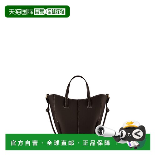 自营欧洲直邮Polene Cyme Tote Nano女士乌木色粒面小牛皮手提包