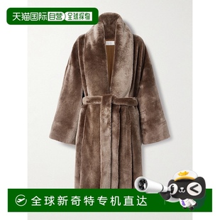 香港直邮The 女士 1小时内可退 Row brown 系带皮草大衣 8472R68
