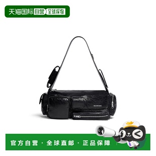 欧洲直邮BALENCIAGA (2025新品) 男士黑色小号 Superbusy 单肩包