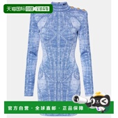 œil 香港直邮Balmain 提花迷你连衣裙 Trompe 巴尔曼 女士