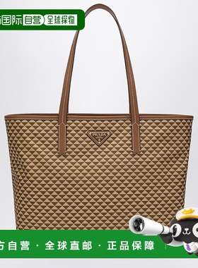 香港直邮Prada 普拉达 女士 CARAMEL-COLOURED 印花包包(RE-NYLON