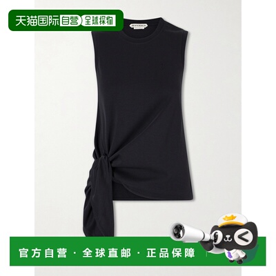 香港直邮J.W. Anderson 女士 Tie-detailed Logo刺绣棉针织背心 J