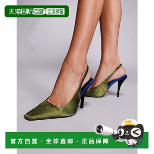 设计露跟高跟橄榄绿绸缎鞋 1h可退 Proud 女士 香港直邮ASOS