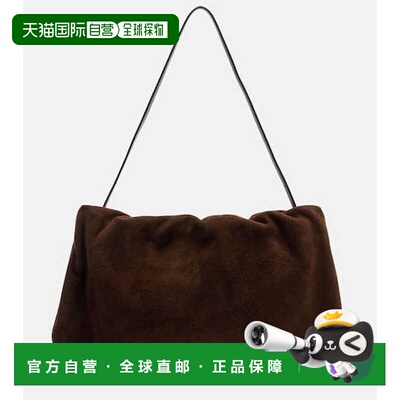 1h可退 香港直邮The Row 女士 Bourse 中号绒面革肩包 brown棕色