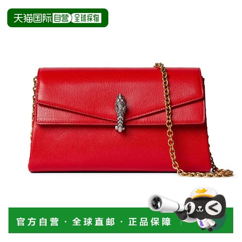 自营欧洲直邮GUCCI古驰 Dionysus女士红色皮革小号单肩包