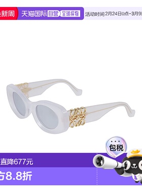 1h可退 香港直邮LOEWE 罗意威 女士 白色太阳眼镜 LW40175U49