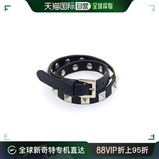 99新未使用 香港直邮Valentino 黑色Rockstud WJ07 环绕式 手环