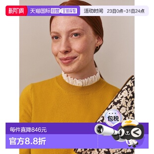 自营欧洲直邮Bonpoint小樱桃 Clyde女士黄色羊毛羊绒圆领针织衫